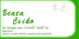 beata csiko business card